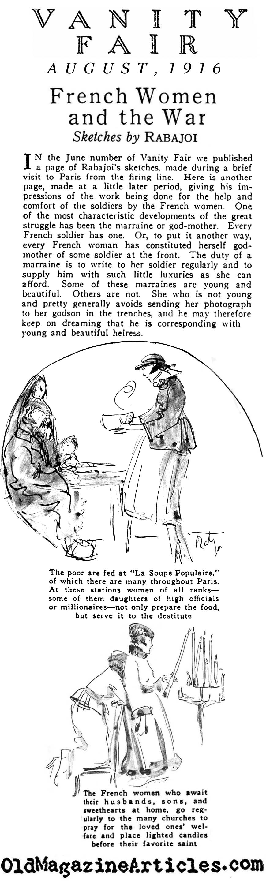 W.W. I and French Women (Vanity Fair, 1916)